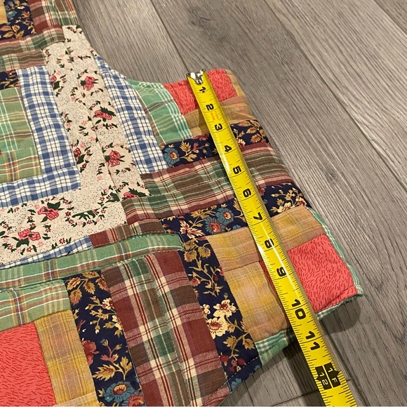 Vintage Patch Magic Quilted Reversible Vest Size XL Patchwork/Plaid Green/Button - Picture 6 of 15